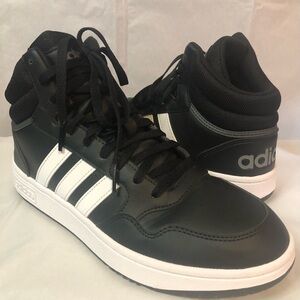 Adidas Hoops Mid Top Basketball Shoe Black And White